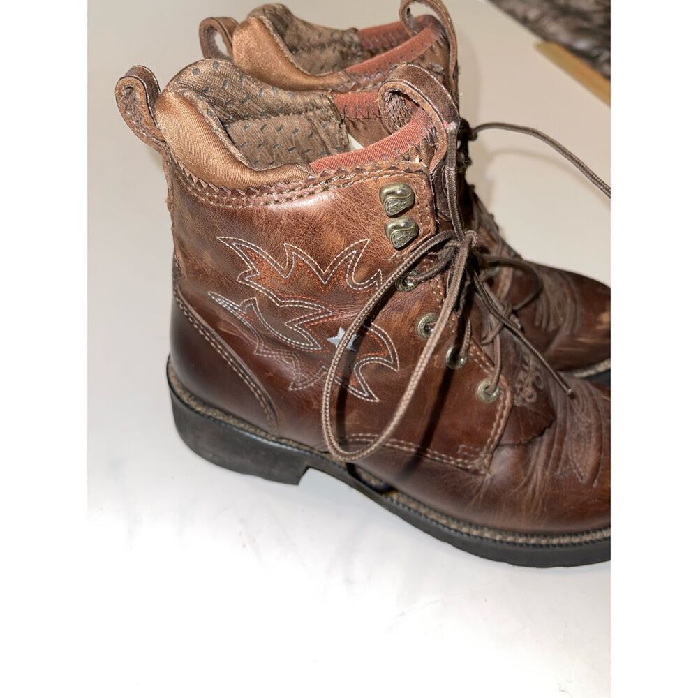 Ariat Brown Leather Ankle Boots - Picture 2 of 10